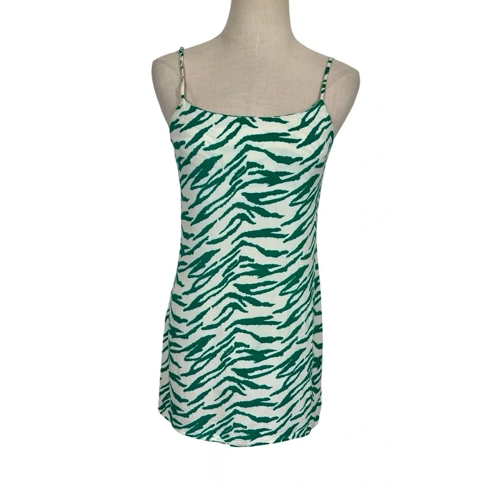 Reformation Lindsey Zebra Print Mini Slip Dress